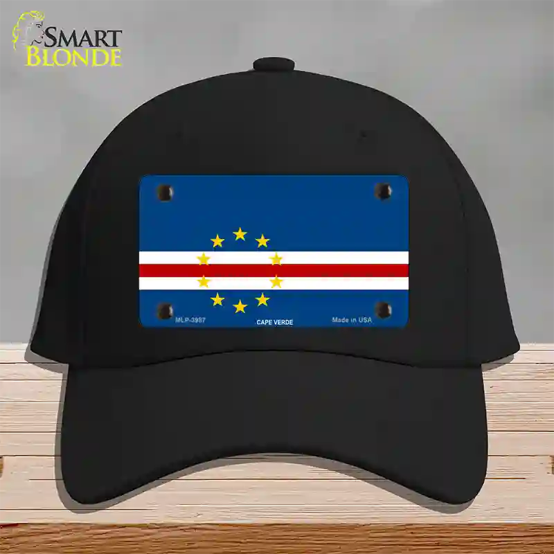 Cape Verde Flag Novelty License Plate Hat Cotton / Black