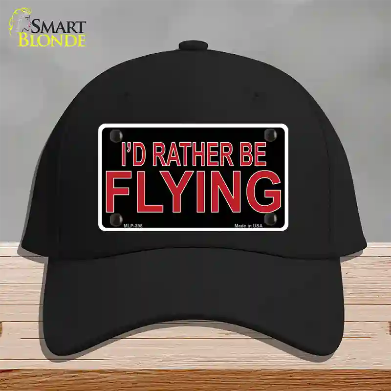 Rather Be Flying Novelty License Plate Hat Cotton / Black