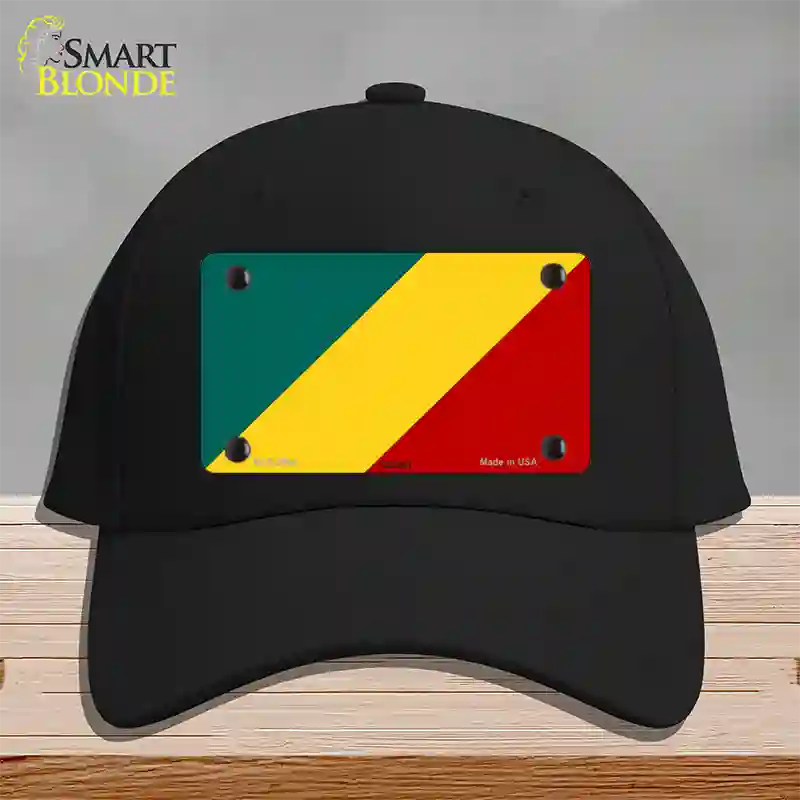 Congo Flag Novelty License Plate Hat Cotton / Black