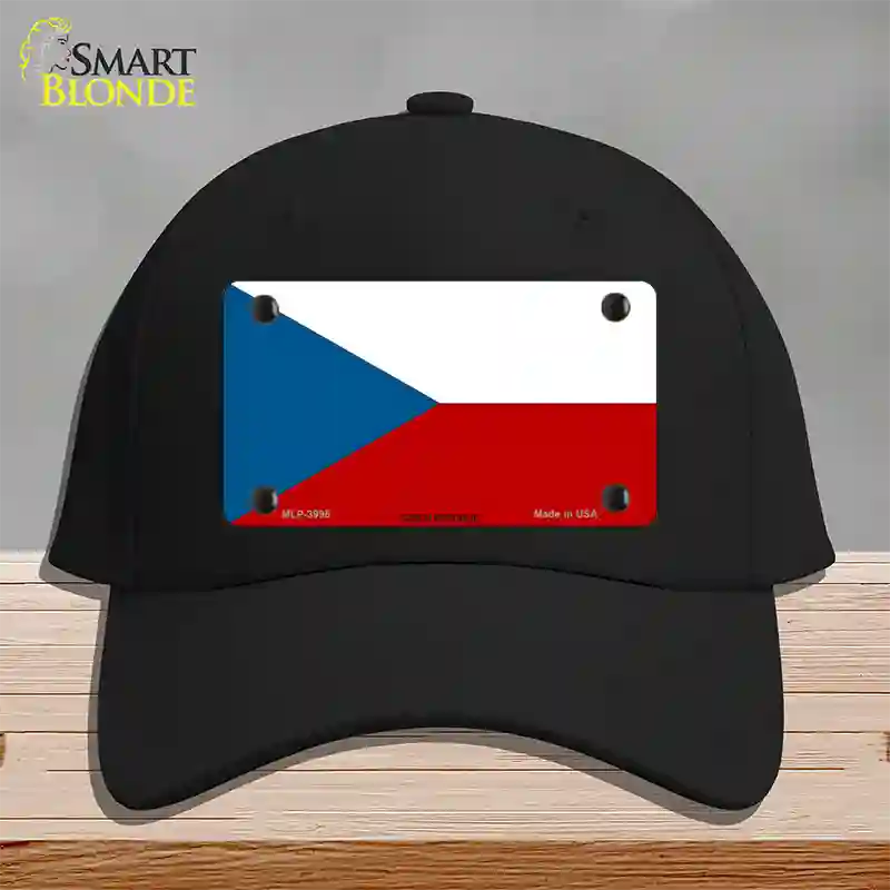 Czech Republic Flag Novelty License Plate Hat Cotton / Black