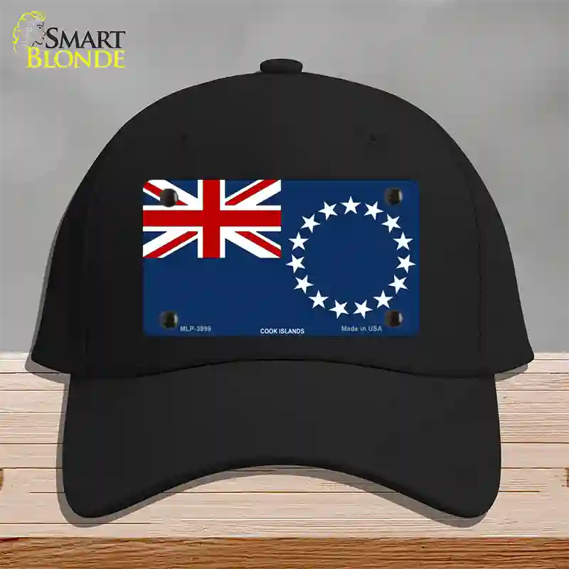 Cook Island Flag Novelty License Plate Hat Cotton / Black