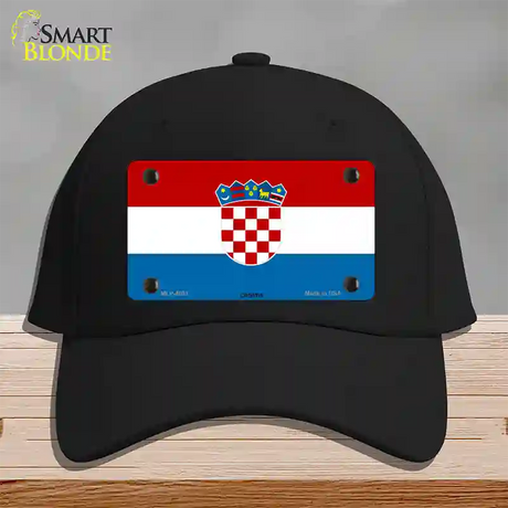 Croatia Flag Novelty License Plate Hat Cotton / Black