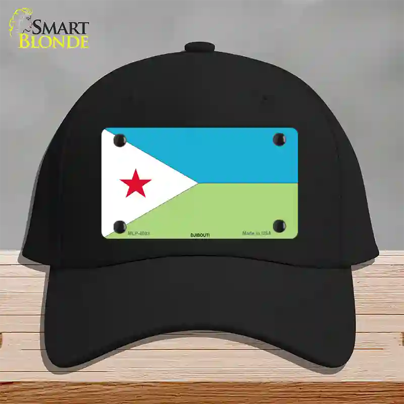 Djibouti Flag Novelty License Plate Hat Cotton / Black