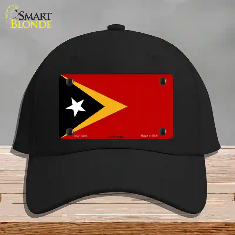 East Timor Flag Novelty License Plate Hat Cotton / Black