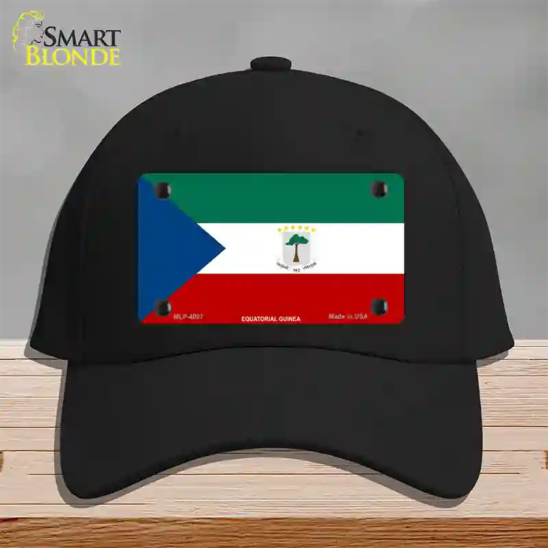 Equatorial Guinea Flag Novelty License Plate Hat Cotton / Black