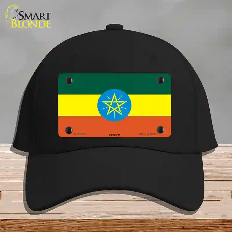 Ethiopia Flag Novelty License Plate Hat Cotton / Black