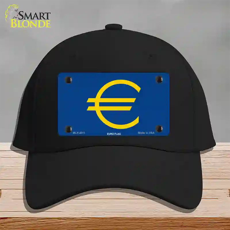 Euro Flag Novelty License Plate Hat Cotton / Black