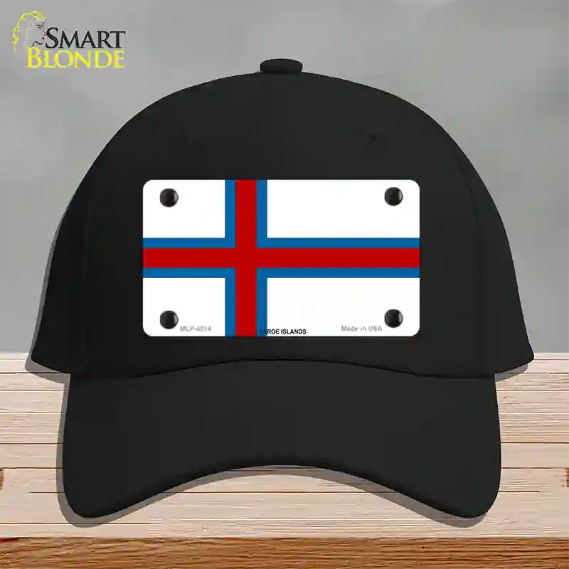 Faroe Islands Flag Novelty License Plate Hat Cotton / Black