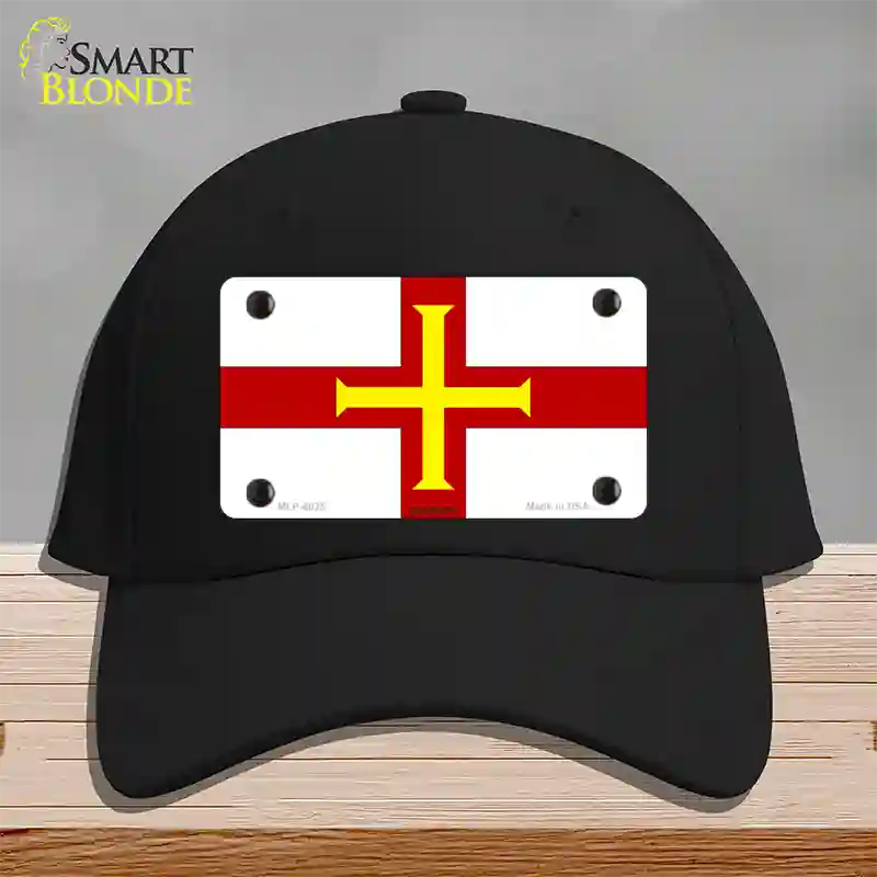 Guernsey Flag Novelty License Plate Hat Cotton / Black