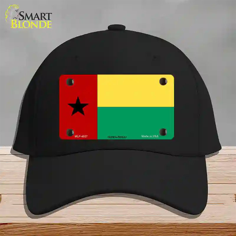 Guinea-Bissau Flag Novelty License Plate Hat Tag Sign Cotton / Black