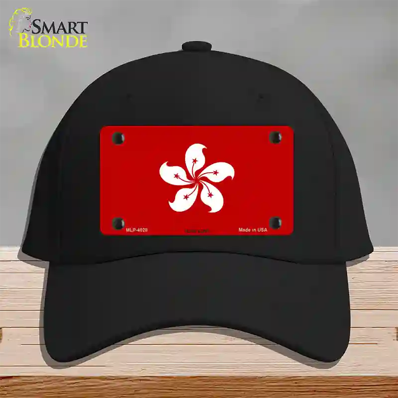 Hong Kong Flag Novelty License Plate Hat Cotton / Black