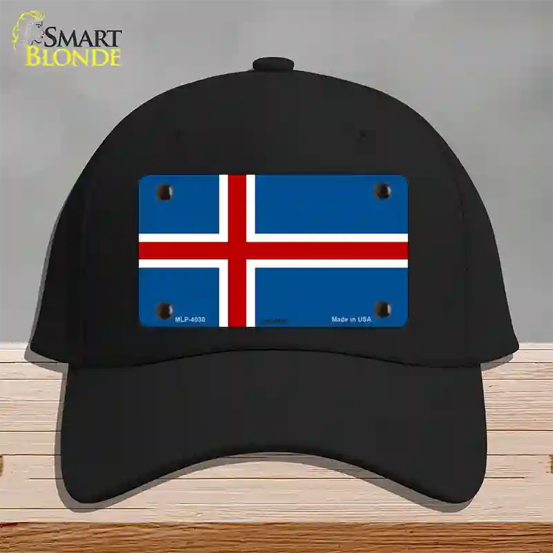 Iceland Flag Novelty License Plate Hat Cotton / Black