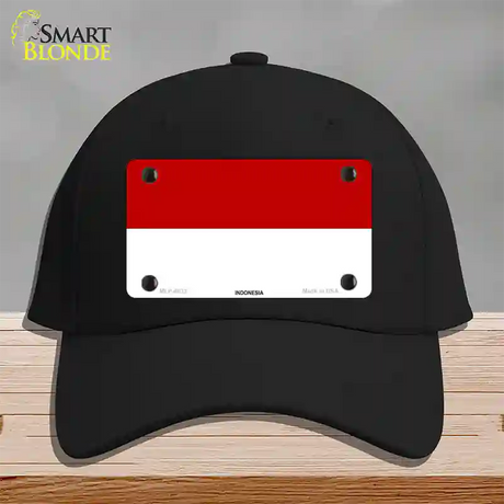 Indonesia Flag Novelty License Plate Hat Cotton / Black