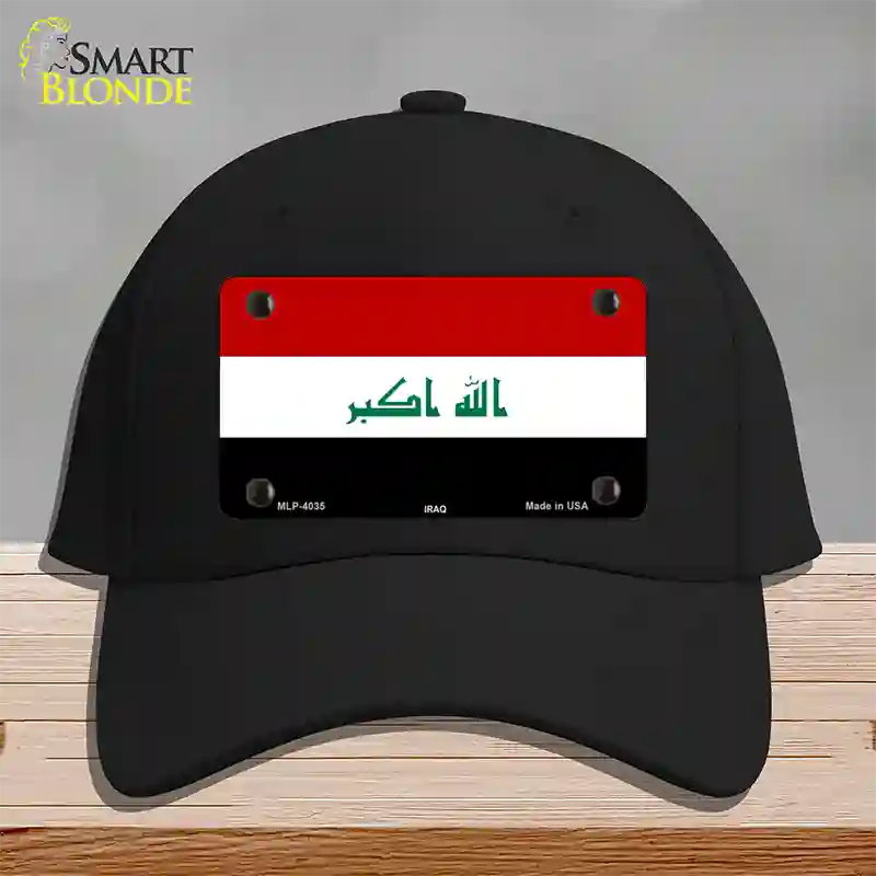 Iraq Flag Novelty License Plate Hat Cotton / Black