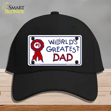 Worlds Greatest Dad Novelty License Plate Hat Cotton / Black