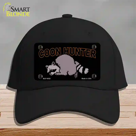 Coon Hunter Novelty License Plate Hat Cotton / Black