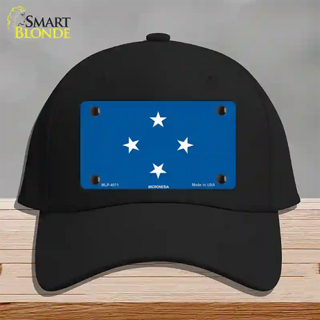 Micronesia Flag Novelty License Plate Hat Cotton / Black