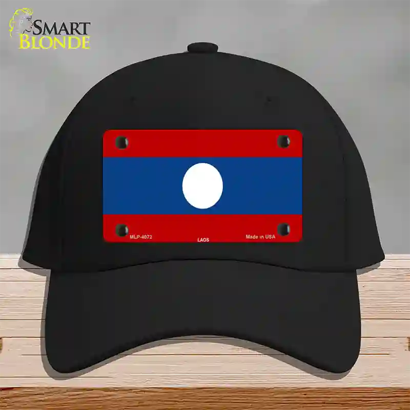 Laos Flag Novelty License Plate Hat Cotton / Black