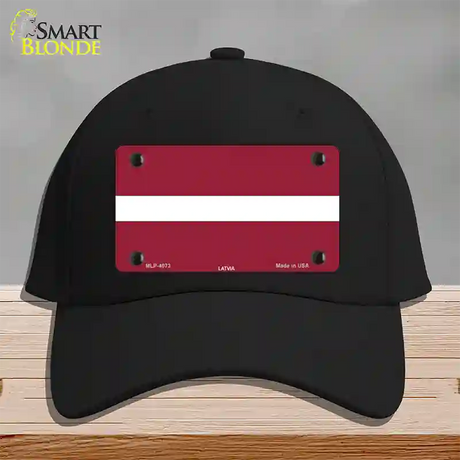 Latvia Flag Novelty License Plate Hat Cotton / Black