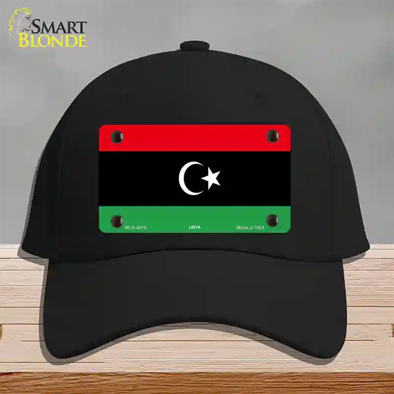 Libya Flag Novelty License Plate Hat Cotton / Black