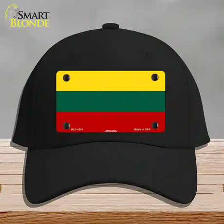 Lithuania Flag Novelty License Plate Hat Cotton / Black