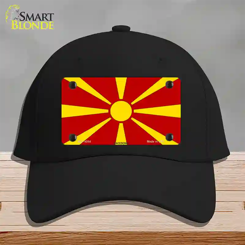 Macedonia Flag Novelty License Plate Hat Cotton / Black