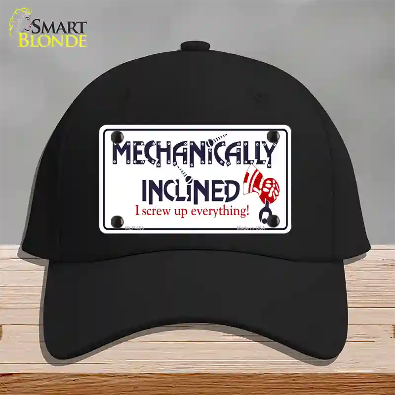 Mechanically Inclined Novelty License Plate Hat Cotton / Black