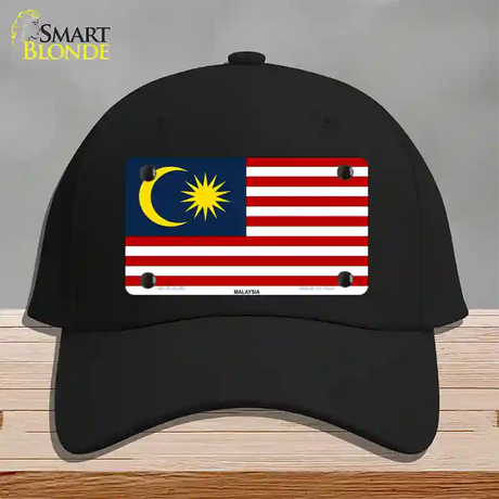 Malaysia Flag Novelty License Plate Hat Cotton / Black