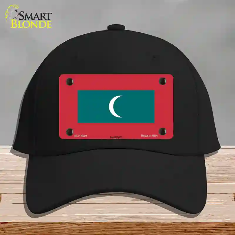 Maldives Flag Novelty License Plate Hat Cotton / Black