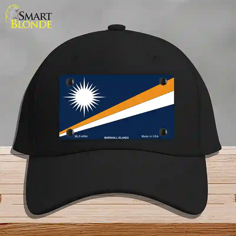 Marshall Islands Flag Novelty License Plate Hat Cotton / Black