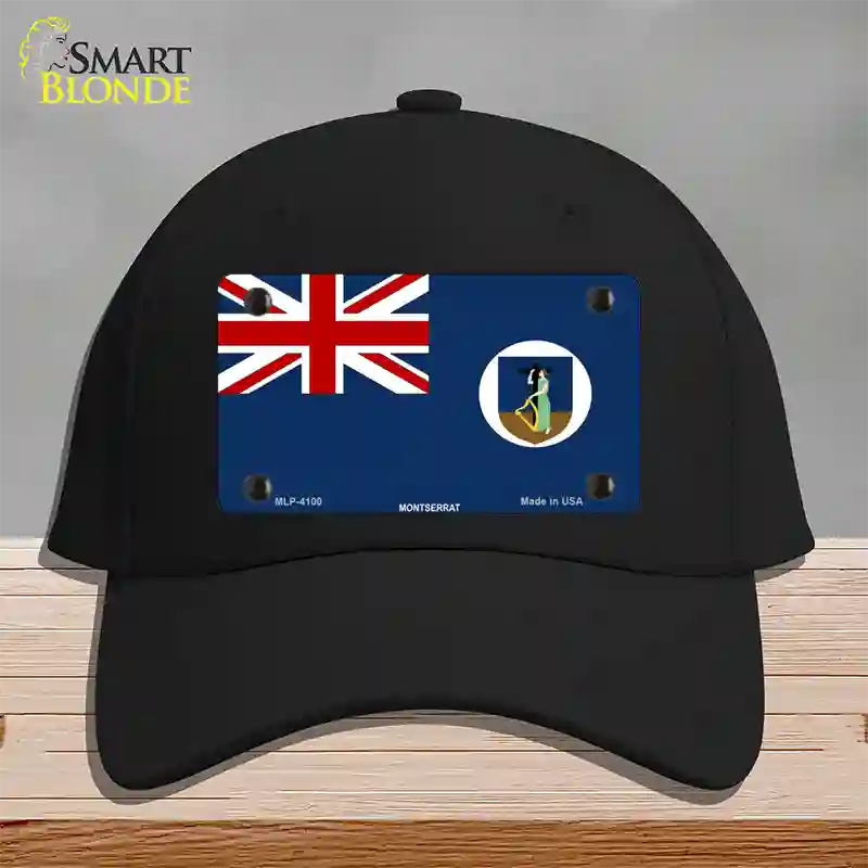 Montserrat Flag Novelty License Plate Hat Cotton / Black