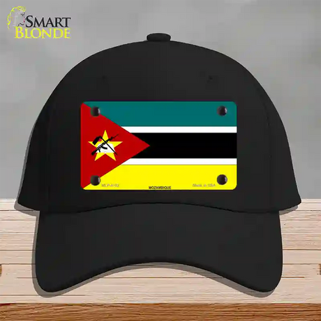 Mozambique Flag Novelty License Plate Hat Cotton / Black