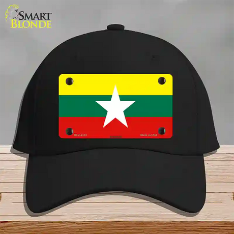 Myanmar Flag Novelty License Plate Hat Cotton / Black