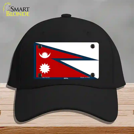 Nepal Flag Novelty License Plate Hat Cotton / Black