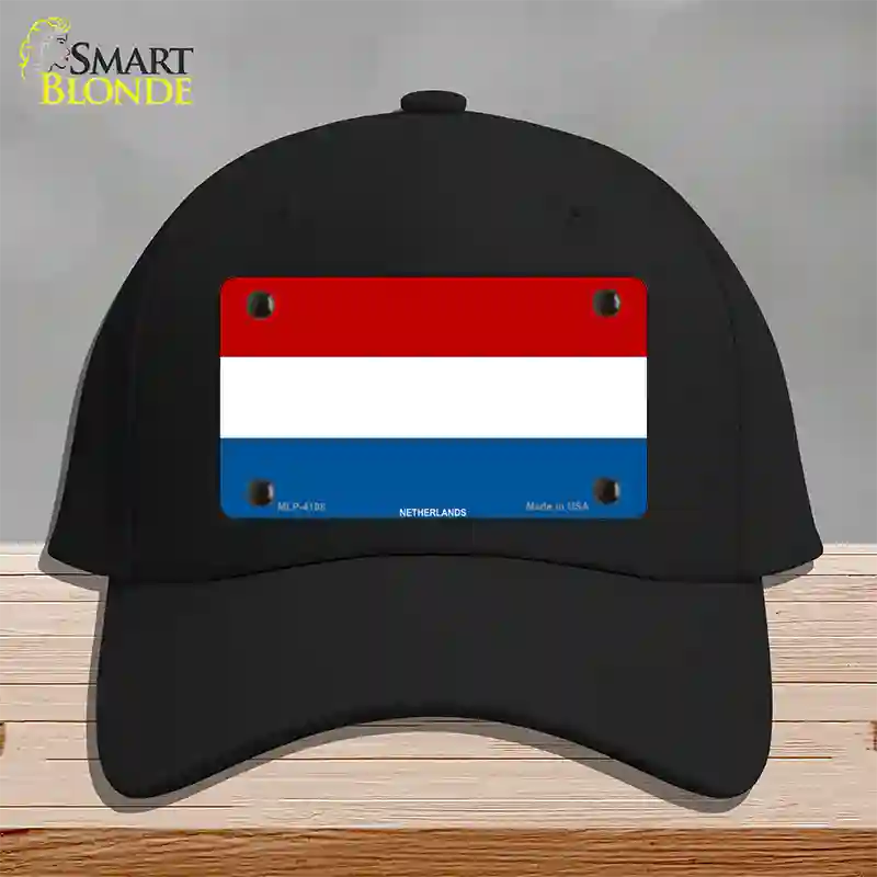 Netherlands Flag Novelty License Plate Hat Cotton / Black