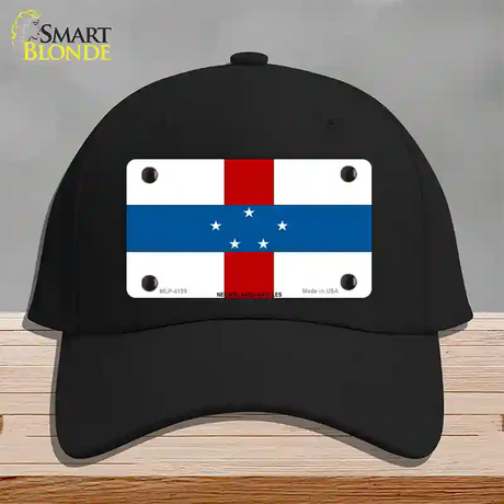 Netherlands Antilles Flag Novelty License Plate Hat Cotton / Black