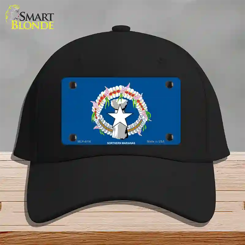 Northern Marianas Flag Novelty License Plate Hat Cotton / Black