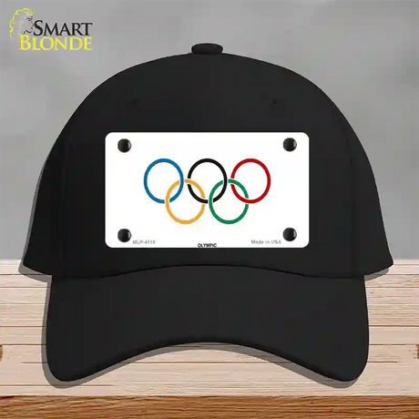 Olympic Flag Novelty License Plate Hat Cotton / Black