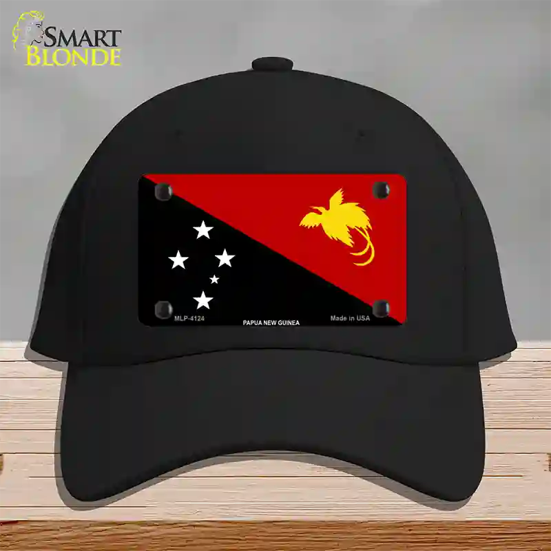 Papua New Guinea Flag Novelty License Plate Hat Cotton / Black