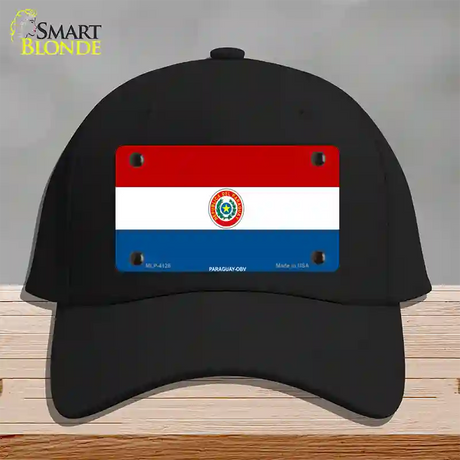 Paraguay-OBV Flag Novelty License Plate Hat Cotton / Black