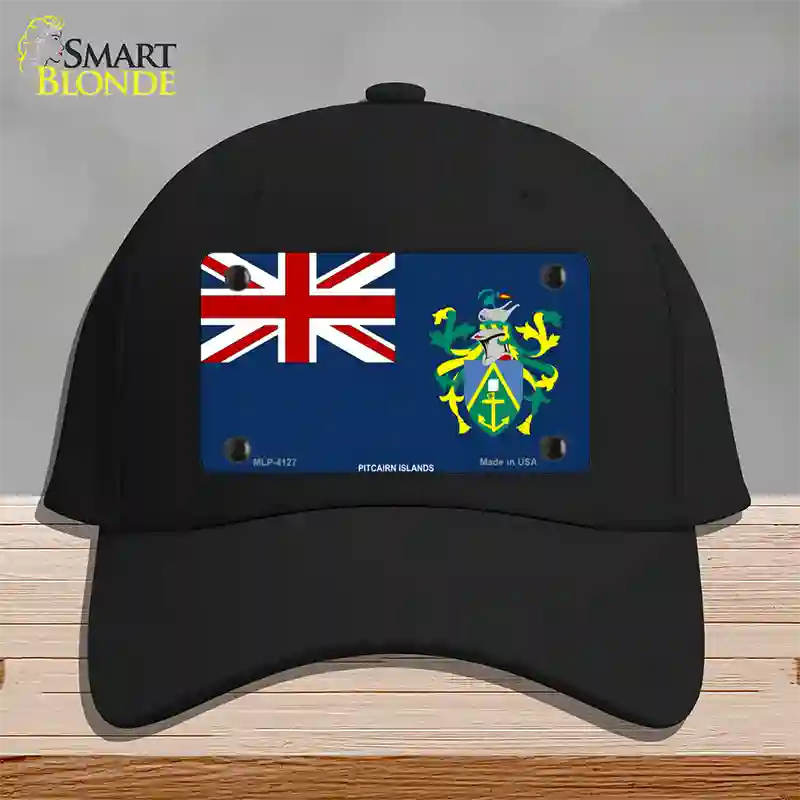 Pitcairn Islands Flag Novelty License Plate Hat Cotton / Black