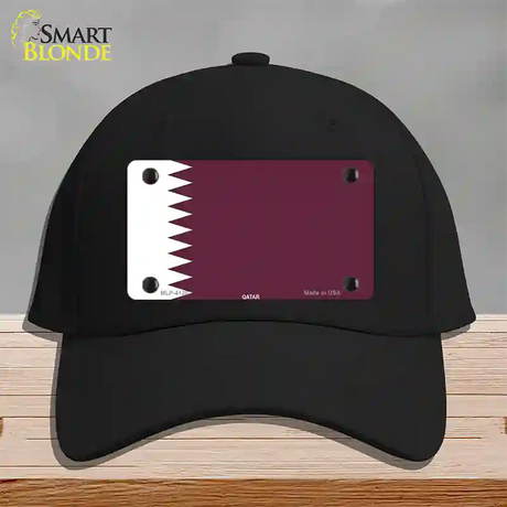 Qatar Flag Novelty License Plate Hat Cotton / Black