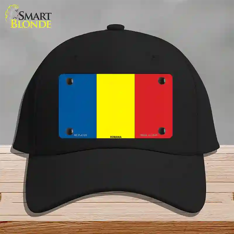 Romania Flag Novelty License Plate Hat Cotton / Black