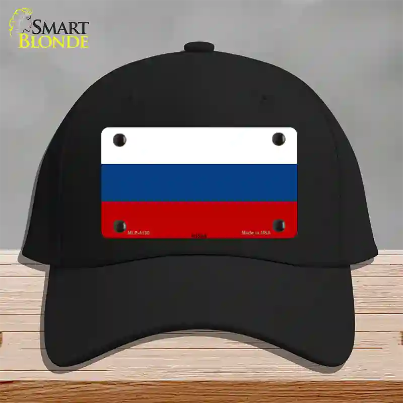 Russia Flag Novelty License Plate Hat Cotton / Black