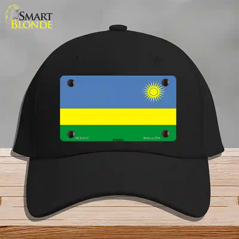 Rwanda Flag Novelty License Plate Hat Cotton / Black