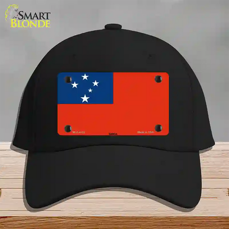 Samoa Flag Novelty License Plate Hat Cotton / Black