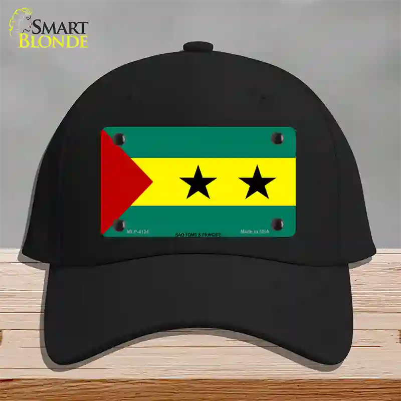 Sao Tome And Principe Flag Novelty License Plate Hat Cotton / Black