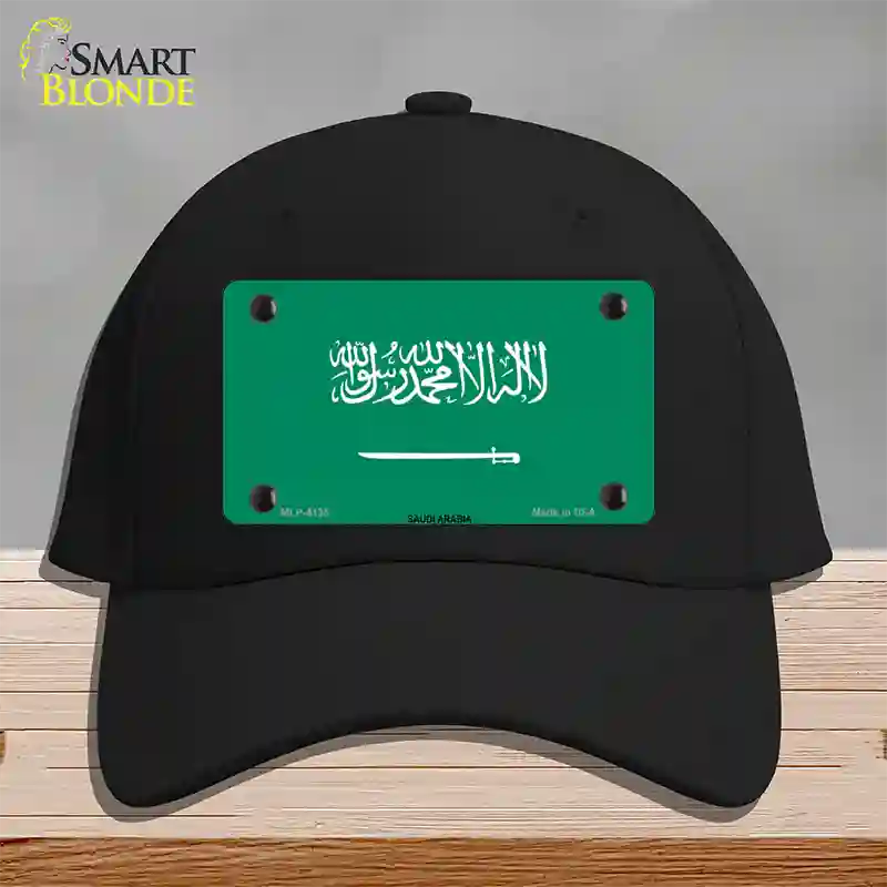 Saudi Arabia Flag Novelty License Plate Hat Cotton / Black