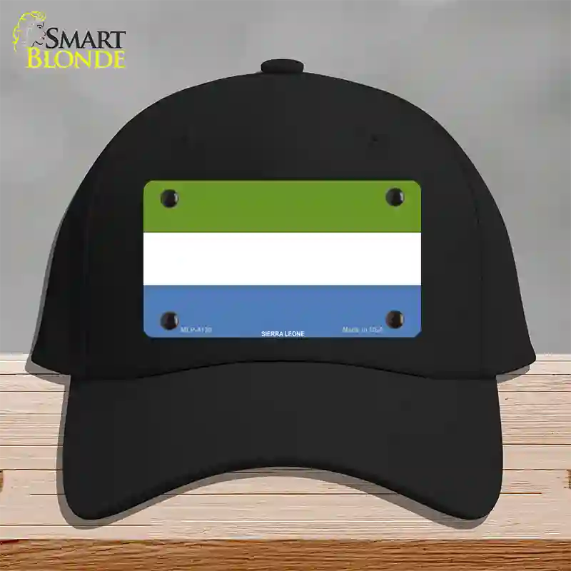 Sierra Leone Flag Novelty License Plate Hat Cotton / Black