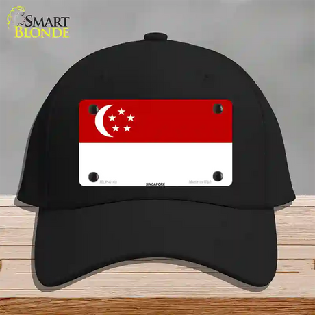 Singapore Flag Novelty License Plate Hat Cotton / Black